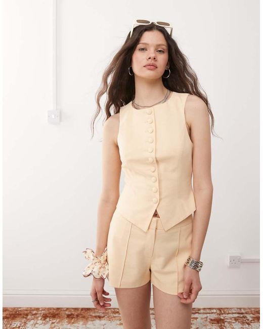 Miss Selfridge Natural Tailored Vest