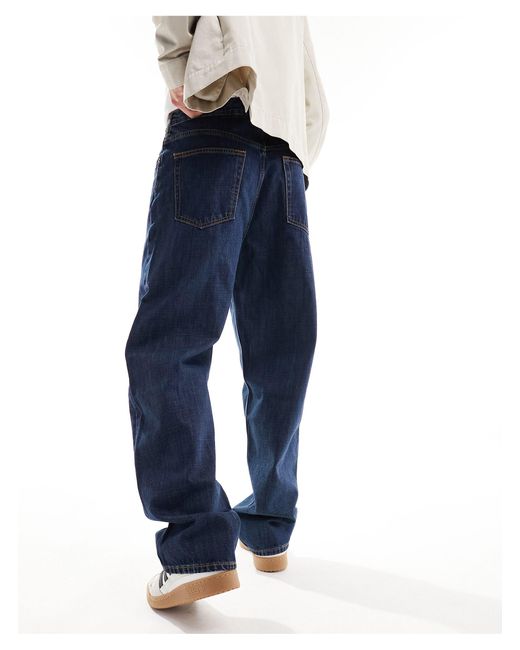 Weekday Blue Galaxy baggy Fit Straight Leg Jeans for men