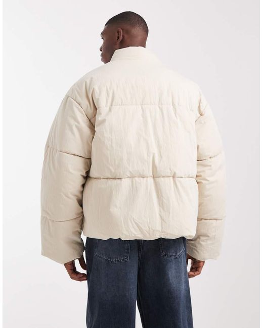 ASOS Natural Oversized Puffer Jacket for men