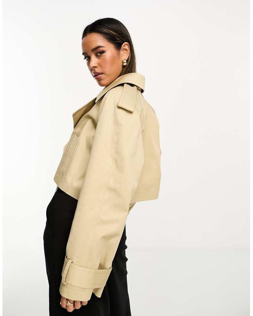 ASOS Natural Cropped Trench Coat