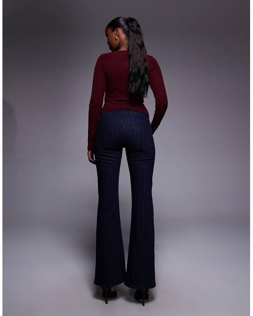 Women's Boot Cut Jeans, Flared Long Leg Pants, Blue