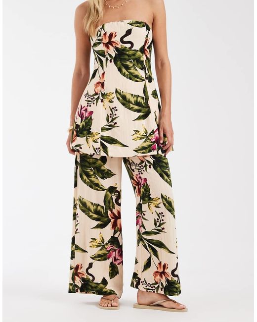 Vero Moda Metallic High Waist Wide Leg Trouser Co-ord