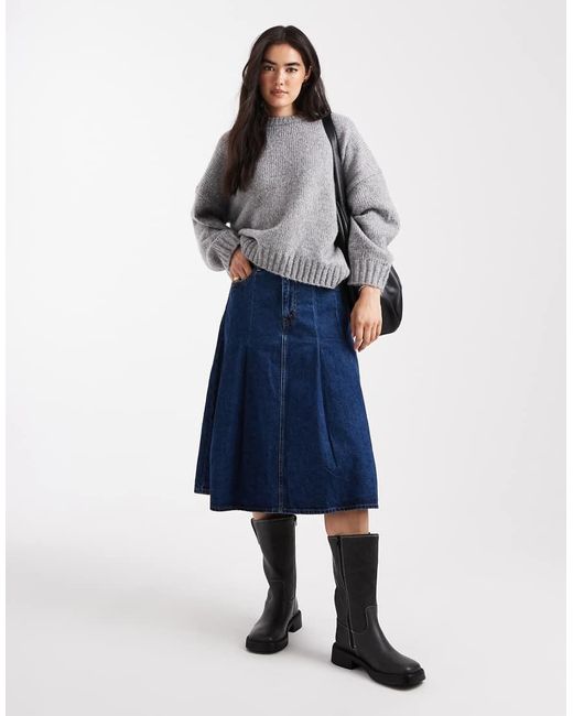 ASOS Oversized Trui Met Ronde Hals En Ronde Zoom in het Gray