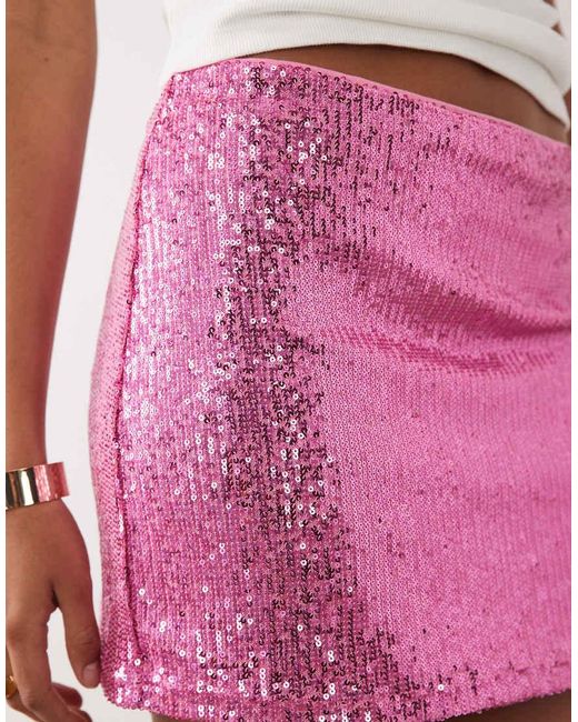 ASOS Pink Sequin Mini Skirt