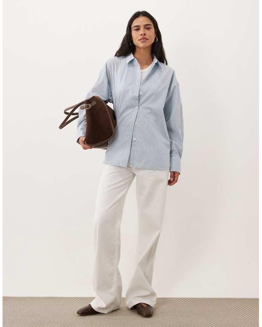 JJ Rebel Blue Poppy Oversized Long Sleeved Shirt