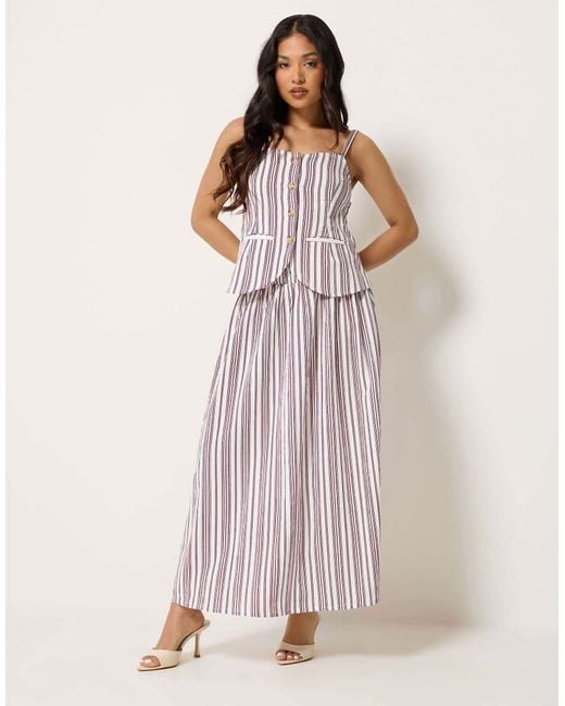 PixieGirl Red Petite Stripe Cami & Maxi Skirt Set