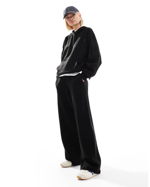Collusion Black – gestrickter oversize-kapuzenpullover