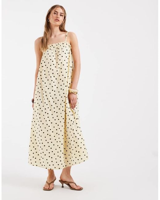 Pieces White Cotton Cami Maxi Dress
