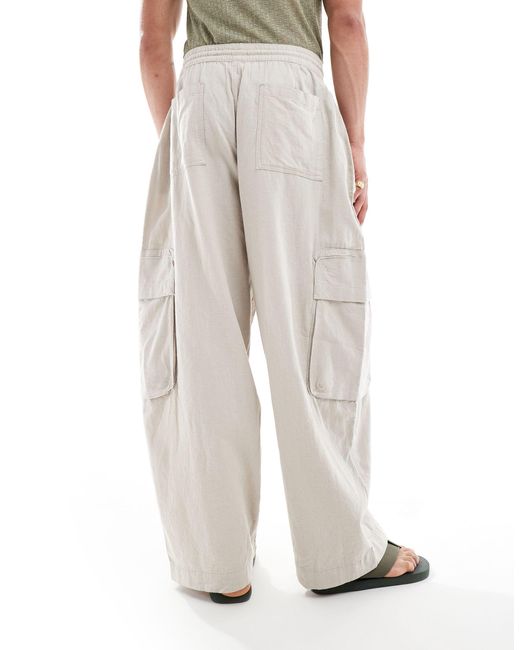ASOS White Oversized Cargo Trouser for men