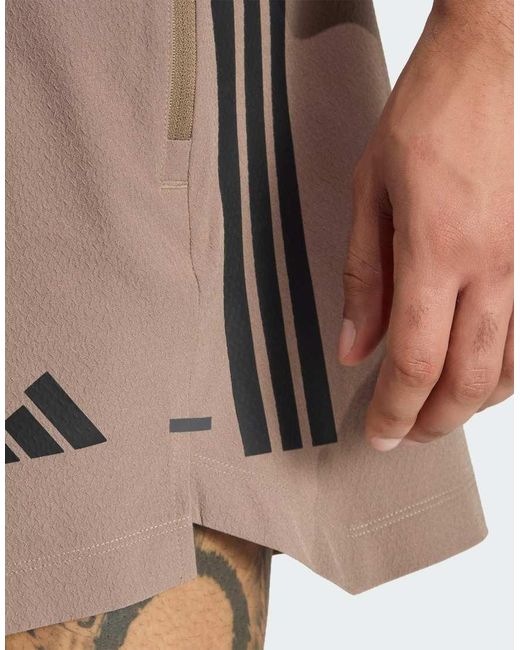 Adidas Originals White D4T Primelift 3 Stripes Shorts for men