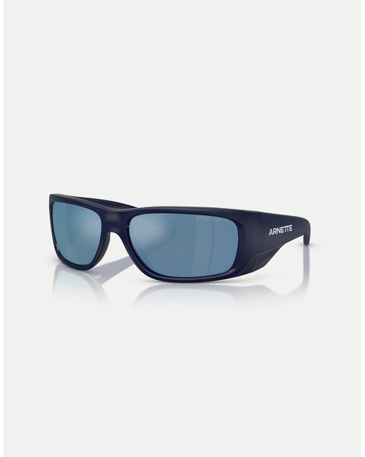 Arnette Blue Flipside Rectangle Polarised Sunglasses With Mirrored Lens for men