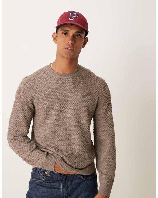 Abercrombie & Fitch Brown Dressed Up Merino Knit Jumper for men