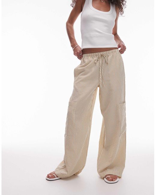 TOPSHOP Natural – gestreifte hose