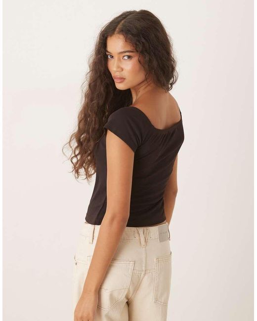 Glamorous Black Wide Neck Top