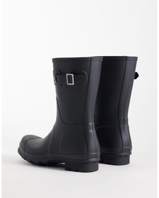 Hunter Black Original Short Wellington Boots for men
