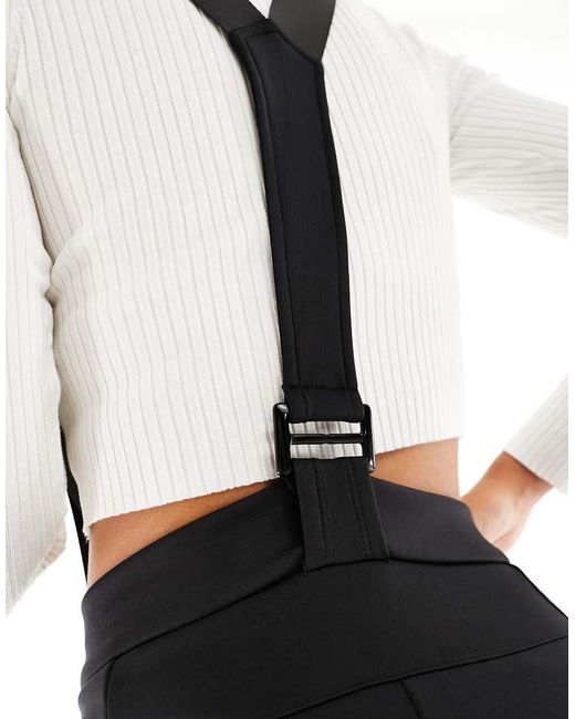 Pantalones Negros De Pernera Ancha Con Tirantes De Ski Threadbare de color Black
