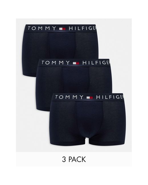 Tommy Hilfiger – original – 3er-pack trunks in Blue für Herren