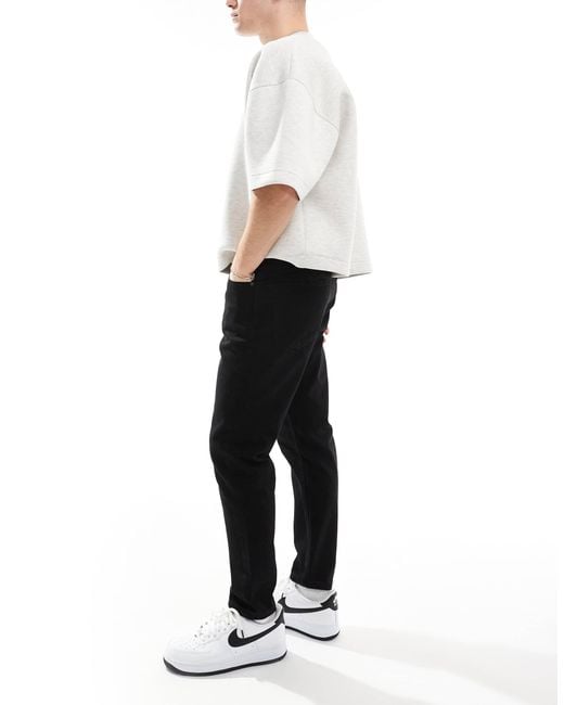 Don't Think Twice White Dtt Rigid Cropped Tapered Fit Jeans for men