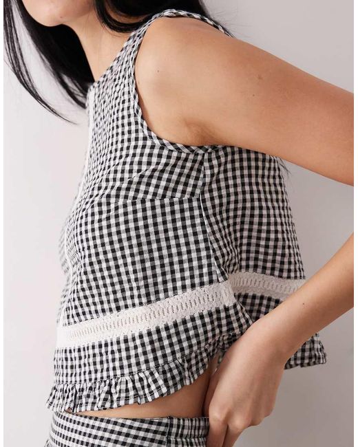 Wednesday's Girl Gray Co-ord Sleeveless Smock Top With Broderie Detail