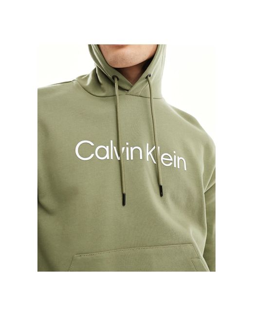 Sudadera verde cómoda con capucha y logo hero Calvin Klein de hombre de color Green