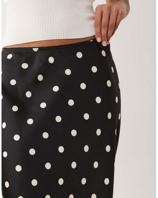 Nobody's Child White Satin Lace Trim Maxi Skirt