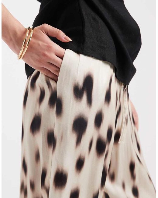 ASOS Multicolor Satin Pull On Wide Leg Trouser