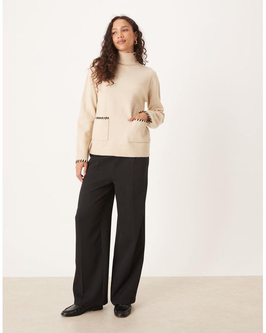 Threadbare Natural – rollkragenpullover