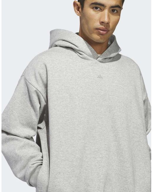 Adidas Originals Gray Adidas Basketball Fleece Hoodie (Gender Neutral)
