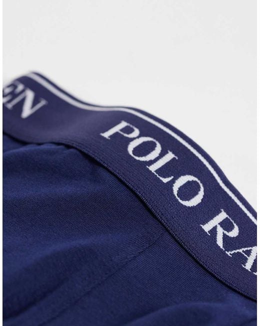 Polo Ralph Lauren Blue 3 Pack Of Stretch Cotton Boxer Briefs for men
