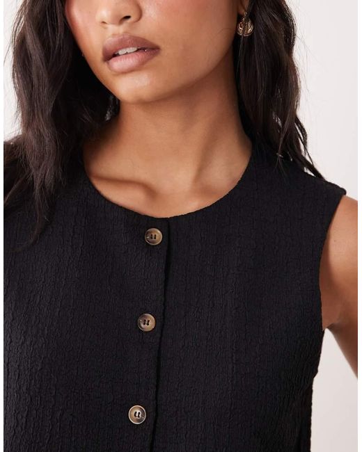 Jdy Black Textured Waistcoat Co-ord