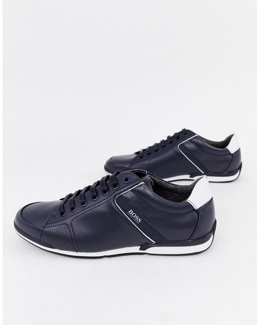 hugo boss saturn leather trainers