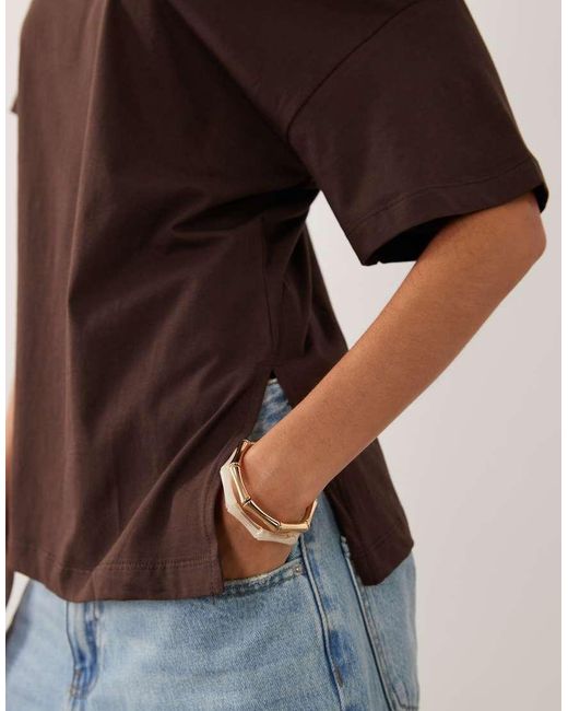 New Look Brown Off The Shoulder Tee