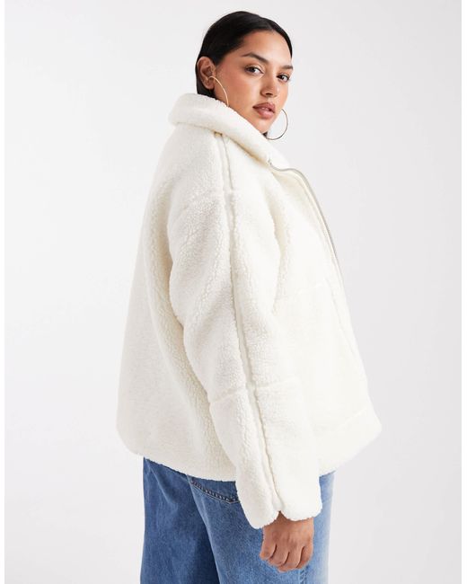 ONLY White Teddy Borg Jacket
