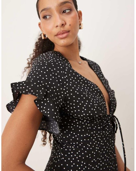 Glamorous Black V Neck Short Sleeves Playsuit