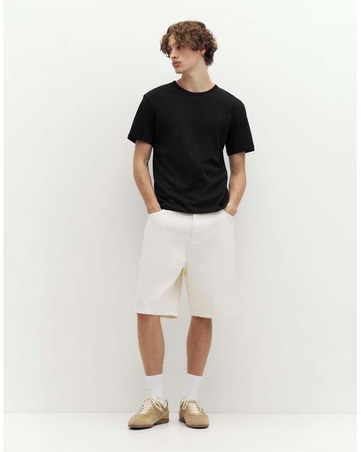 T-Shirt Basic Slim Nera di Pull&Bear in Black da Uomo