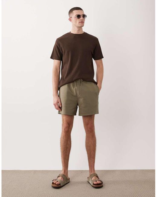 ASOS Brown Essentials Oversized Fit Jersey Shorts for men