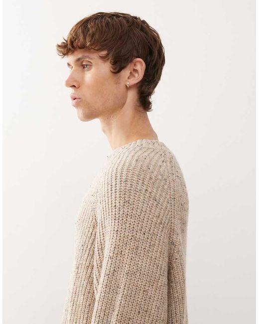 Maglione Oversize Misto Lana Con Filato Puntinato di Weekday in Natural da Uomo