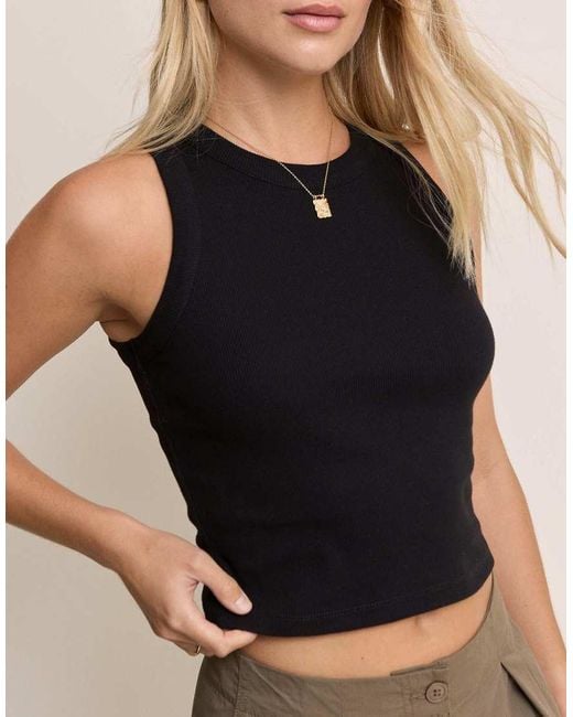Nobody's Child Brown Cropped Racer Vest