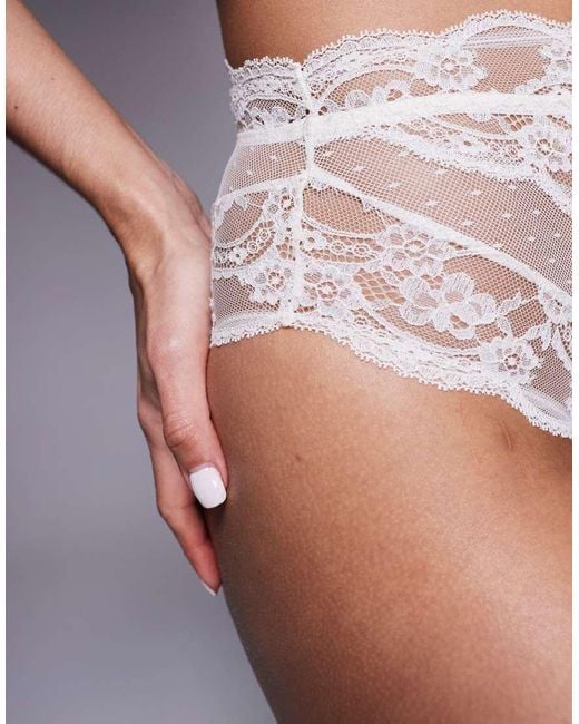 ASOS Gray Bridal Lola Lace High Waist Brief