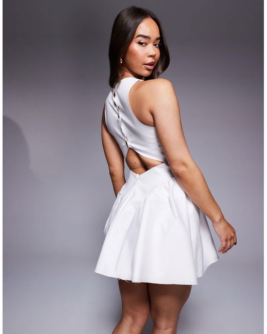 ASOS White – strukturiertes minikleid aus verstärkter baumwolle