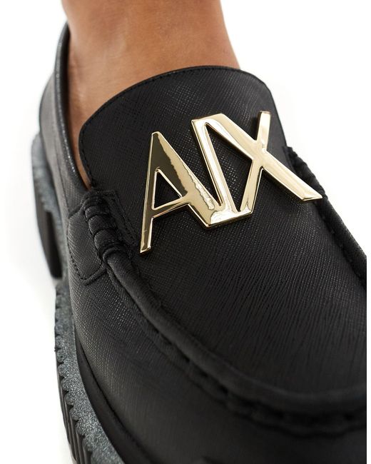 Armani Exchange Black Loafers