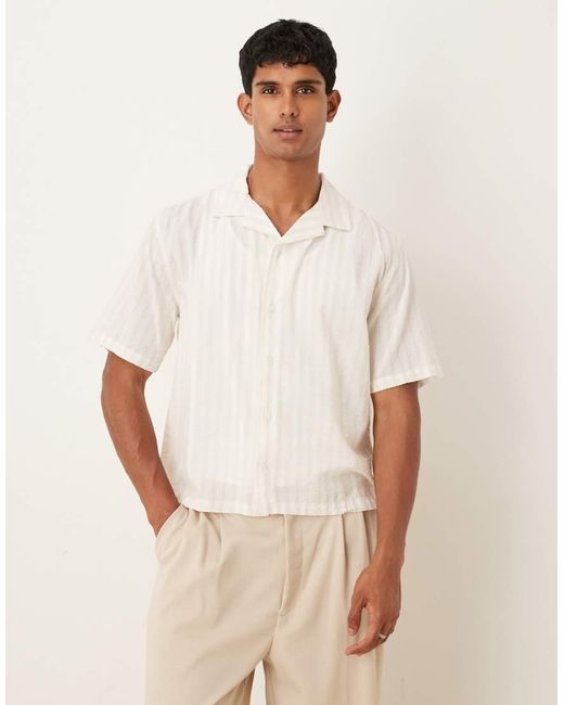 Abercrombie & Fitch White Short Sleeve Seersucker Shirt