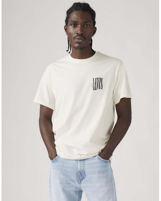 Levi's White Relaxed Fit Graphic T-Shirt for men