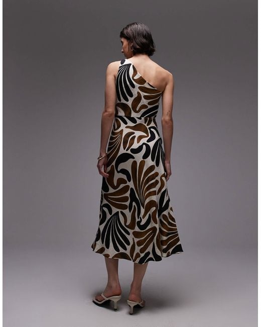 Mango Black One Shoulder Midaxi Dress