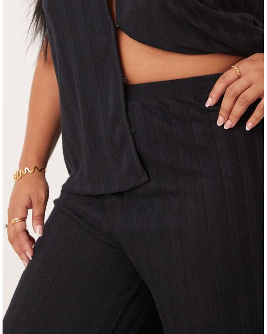 Vila Curve Black – leichte strickhose