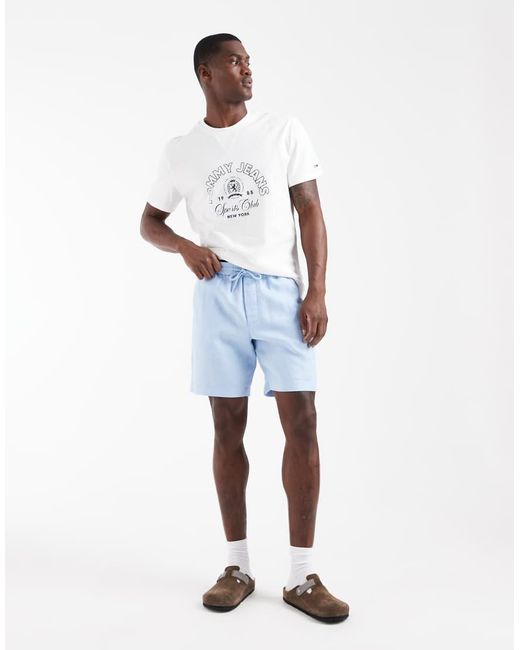 Tommy Hilfiger Blue Linen Shorts for men