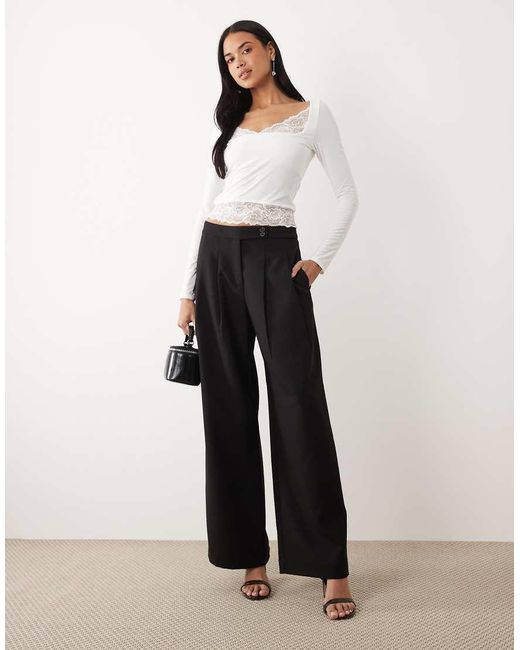ASOS White Long Sleeve Top With Lace Inserts