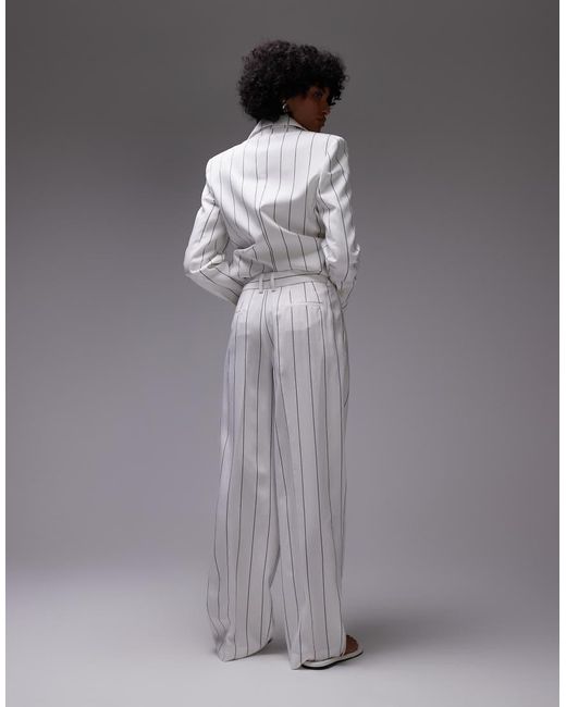 Mango Gray Pinstripe Tailored Trouser Co-ord