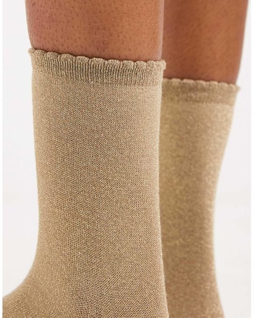 Pieces Natural Glitter Socks