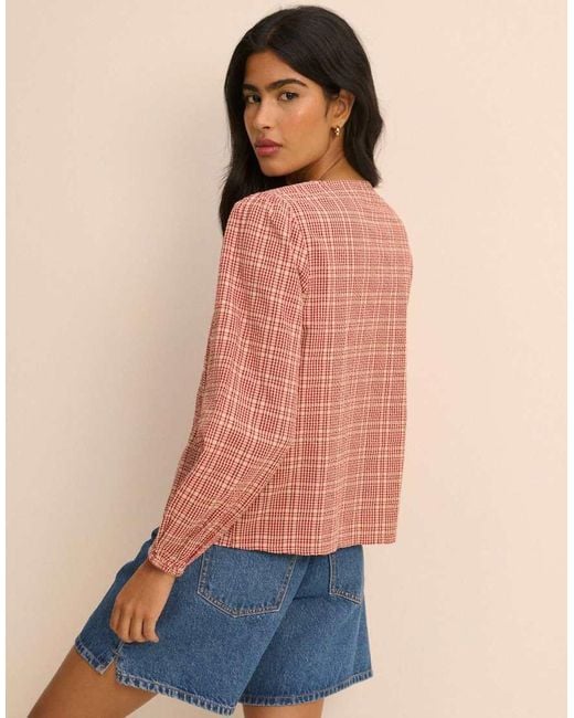 Nobody's Child Blue Check Brooke Blouse